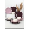 Сервиз за хранене от керамика 12 части EGE розово-бордо
