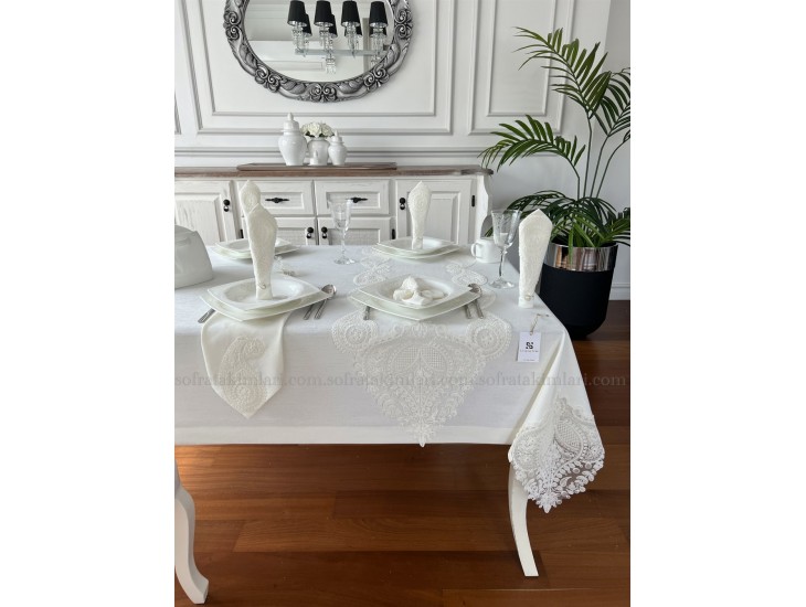 Комплект покривка за маса и салфетки 26 части - Salkim